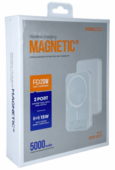 Внешний аккумулятор с беспроводной зарядкой MagSafe Recci RPB-W11 5000мАч, 20+15 Вт, Белый