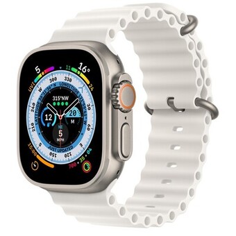 Умные часы Apple Watch Ultra 49 мм Titanium Case GPS + Cellular, титановый/белый Ocean Band