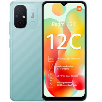 Смартфон Xiaomi Redmi 12C 4/64 ГБ Global, 2 nano SIM, мятный