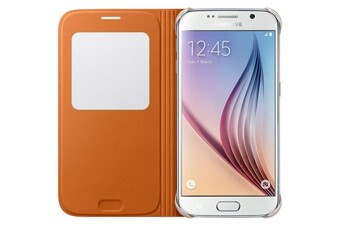 Чехол Flip Cover S-View для Samsung Galaxy S6 EF-CG920POEGRU, оранжевый