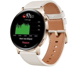 Смарт-часы HUAWEI GT 3 MIL-B19 Gold SS / White Leather
