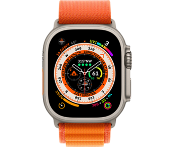 Умные часы Apple Watch Ultra 49 мм Titanium Case GPS + Cellular, титановый/оранжевый Alpine Loop