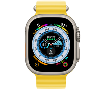 Умные часы Apple Watch Ultra 49 мм Titanium Case GPS + Cellular, титановый/желтый Ocean Band