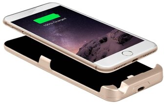 Чехол-аккумулятор INTERSTEP Metal battery case для iPhone 6/7 3000 мА·ч, gold