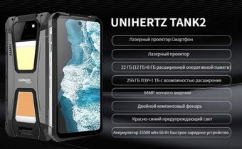 Смартфон Unihertz Tank 2 12/512 ГБ, черный