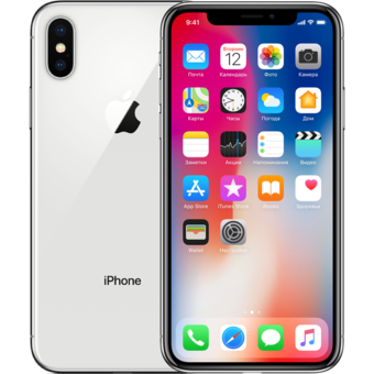 Смартфон Apple iPhone X 256GB, серебристый