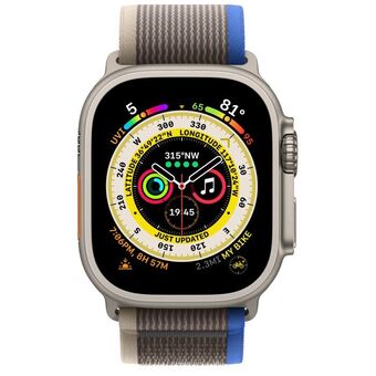 Умные часы Apple Watch Ultra 49 мм Titanium Case GPS + Cellular, титановый/сине-серый Trail Loop