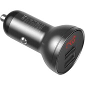 Автомобильное зарядное устройство Baseus Digital Display Dual USB 4.8A Car Charger 24W Grey