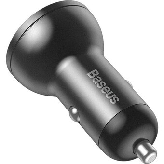 Автомобильное зарядное устройство Baseus Digital Display Dual USB 4.8A Car Charger 24W Grey