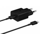 Сетевое зарядное устройство Samsung EP-T1510 + кабель USB Type-C, 15 Вт, черный