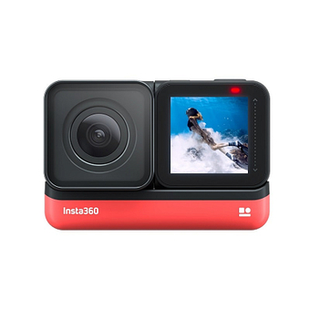 Экшн-камера Insta360 One R Twin, 5760x2880, черный/красный