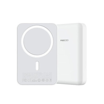 Внешний аккумулятор с беспроводной зарядкой MagSafe Recci RPB-W09 10000мАч, 20+15 Вт, white