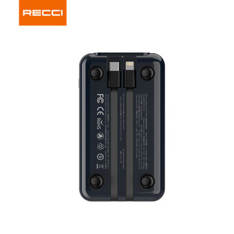 Внешний аккумулятор с беспроводной зарядкой Recci RPB-P18 Magnetic MagSafe 10000мАч, 22.5+PD20 Вт, gray