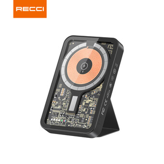 Внешний аккумулятор с беспроводной зарядкой Recci RPB-W07 Power Bank 5000мАч, PD20 Вт, black